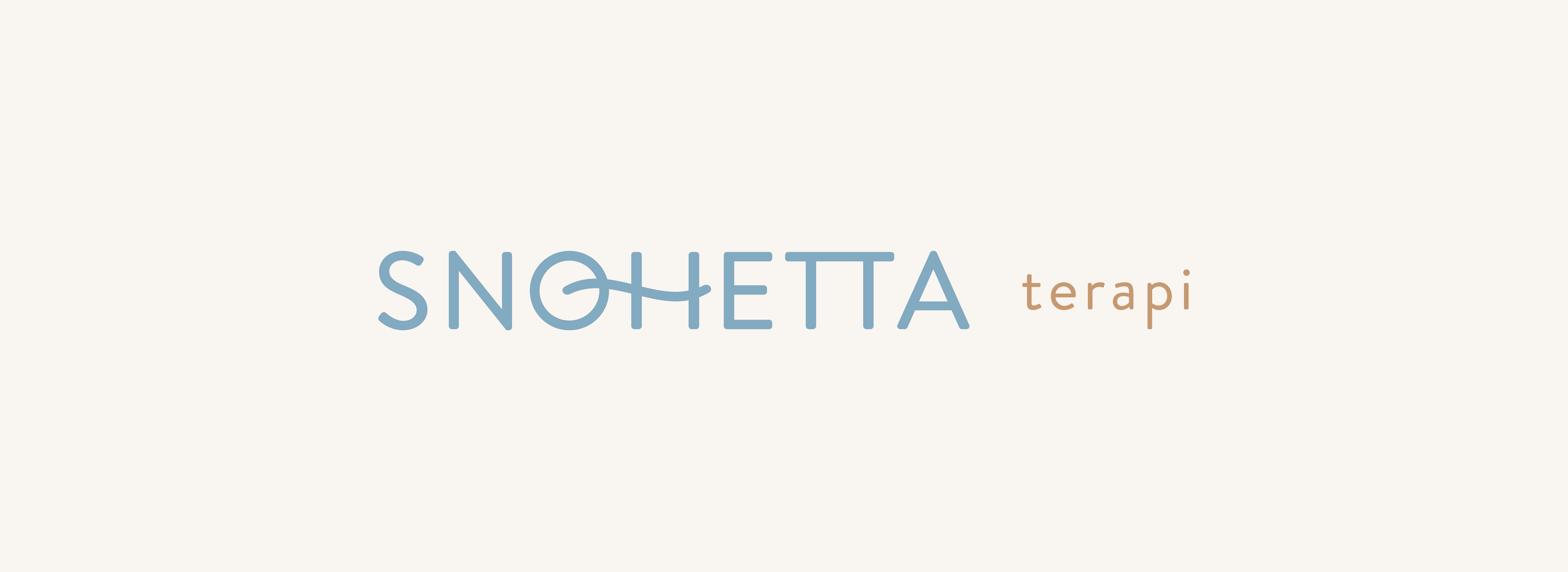 Bilde av liggende logo for Snøhetta Terapi, laget av Haus Byrå