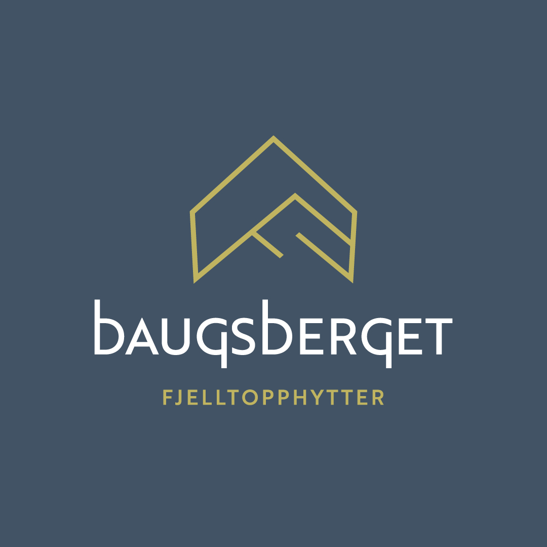 logo for baugsberget fjelltopphytter. laget av Haus Byrå