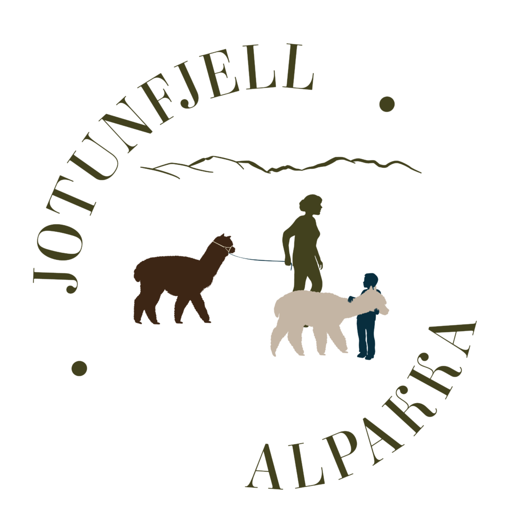 Logo for Jotunfjell alpakka, laget av Haus byrå
